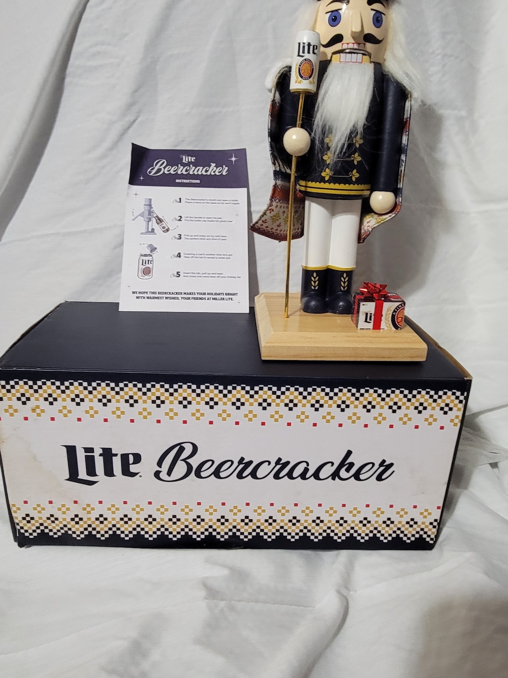 Lite Beercracker Decorative Nutcracker in Black and White